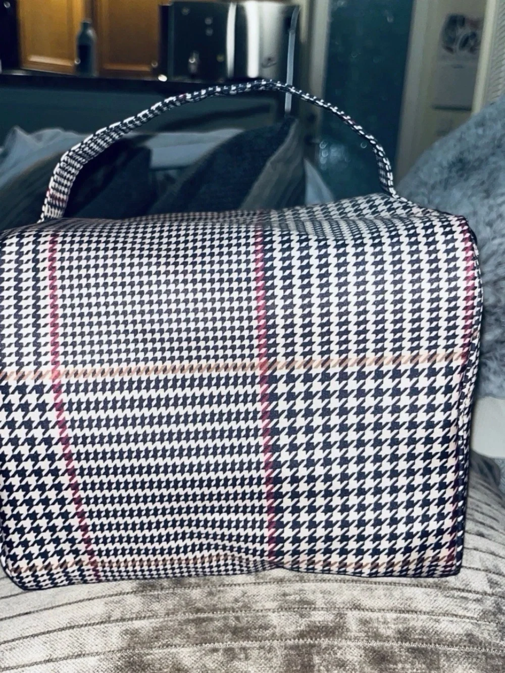 Lauren Ralph Lauren Houndstooth 3-Piece Cosmetic Bag Travel Gift Set